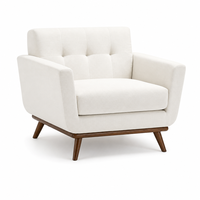 Kingfun Ensemble Canapé Deux Places 65 pouces avec Ottoman et Table Basse, Style Moderne avec Rangement, Capitonnage Boutonné, Pieds en Bois, pour Salon