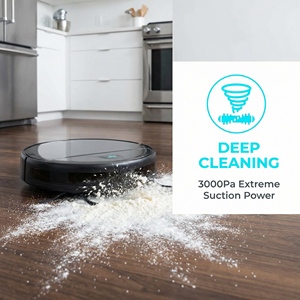 Robot de Limpieza Inteligente con Estación Base y Recarga Automática, 3 en 1: Aspiradora, Mopa y Escoba para el Hogar - Product Image 3