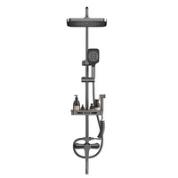 Douche de pluie carrée thermostatique en cuivre massif chromé à 3 fonctions, fixation murale moderne, mitigeur 1 poignée, pour salle de bain, personnalisable OEM