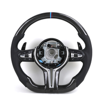 Volant en cuir semi-perforé personnalisé avec fibre de carbone pour BMW F10 F20 F30 F32 F36 M3 F80 M4 F82 M2 F87 M5 F90 E90 E92