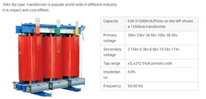 Ba Giai Đoạn 630kva 15KV 24KV 36KV Phân Phối Điện Khô Loại Biến Áp Đúc Nhựa Máy Biến Áp Điện - Product Image 6