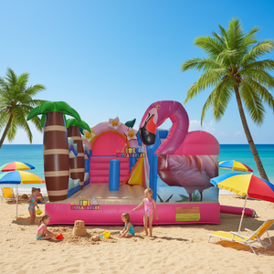 Castillo Inflable Personalizado <span class=keywords><strong>de</strong></span> Fábrica con Diseño <span class=keywords><strong>de</strong></span> Flamenco, Castillo Inflable Comercial para Alquiler <span class=keywords><strong>en</strong></span> Fiestas al Aire Libre - Product Image 1