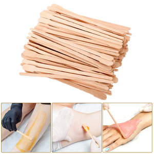 100 bâtonnets applicateurs en bois pour épilation corporelle, finition lisse, spatule à <span class=keywords><strong>cire</strong></span> pour femmes, bâtonnets <span class=keywords><strong>de</strong></span> <span class=keywords><strong>cire</strong></span> pour poils, usage personnel - Product Image 1