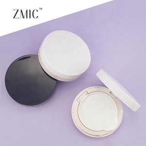 Boîte compacte ronde en plastique vide, monochrome noir et blanc, pour poudre et blush, avec double liner et coussin d'air, vente en gros - Product Image 4