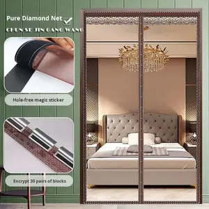 <span class=keywords><strong>มุ้งลวด</strong></span>โพลีเอสเตอร์แบบแม่เหล็กติดประตู สำหรับใช้ในบ้านช่วงฤดูร้อน ติดตั้งง่ายด้วยกาวในตัว สำหรับหน้าต่าง ห้องนอน รุ่นใหม่ แบบมีรูตาข่าย แน่นหนา - Product Image 5