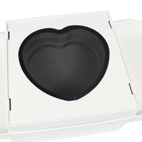 Forme de coeur 2 couches tiroir carré savon fleur saint valentin boîte-cadeau clair acrylique bijoux stockage fleur présentoir avec tiroir