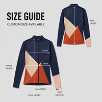 Maillot de cyclisme personnalisé pour femme à manches longues et fermeture éclair intégrale, motif géométrique color block, idéal pour les compétitions de cyclisme sur route