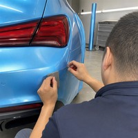 Film de protection PPF métallisé bleu noble, personnalisable avec logo, résistant aux UV, brillant, pour voitures de luxe – Vente en gros
