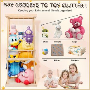 صناديق تخزين ألعاب خشبية محشوة بتصميم كلاسيكي كبير ، صناديق تخزين هدايا لغرفة النوم وغرفة النوم وغرفة المعيشة - Product Image 3