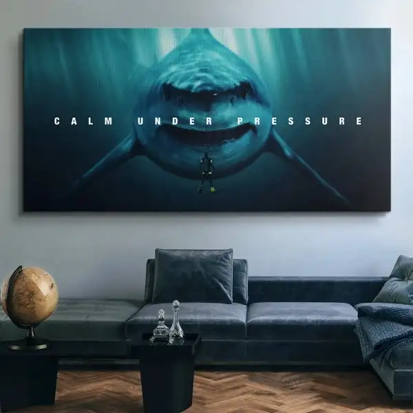 HD प्रेरक कैनवास शांत तहत दबाव मानसिकता कैनवास पशु शार्क तस्वीर पर मुद्रित कैनवास दीवार चित्रों घर सजावट