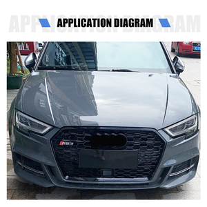 Grille avant de voiture Yinhua Professional Factory Silver Frame 17-20 A3 S3 RS3 <span class=keywords><strong>2017</strong></span> sans logo - Product Image 2