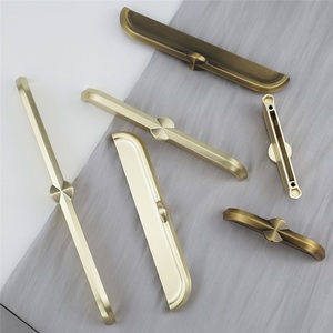 New Modern Durable Round Zinc Alloy <b>Cabinet</b> Door Handle for Dresser Wardrobe Drawer-Retro Light Luxury Long Strip - Product Image 4