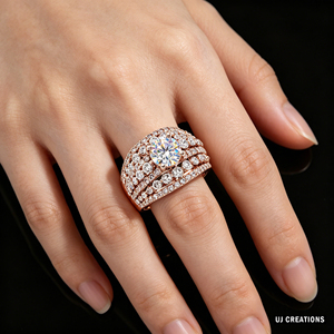 Anillo de Boda Personalizado de Oro Sólido S925/10K/14K/18K con Diamante Cultivado en Laboratorio de Un Quilate, Corte Brillante, Calidad VVS-VS, para Fiesta - Product Image 3