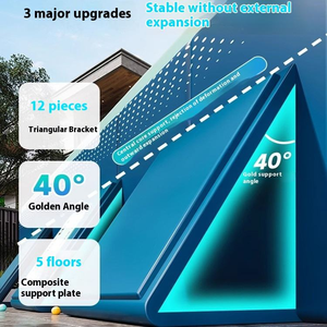 Piscina infantil plegable rectangular de PVC para juegos acuáticos, uso en exteriores, piscina de verano, piscina familiar de gran tamaño - Product Image 4