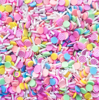 Tranches de pâte polymère en forme de gâteau roulé 5mm, faux confettis pour la décoration de résine, faux confettis pour shakers de gobelets, confettis à saupoudrer sur table, garnitures pour slime