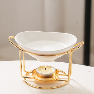 Lampe chauffante à double brûleur en céramique électrolytique dorée Diffuseur d'aromathérapie à fusion de cire pour le commerce extérieur d'<span class=keywords><strong>Amazon</strong></span> - Product Image 1