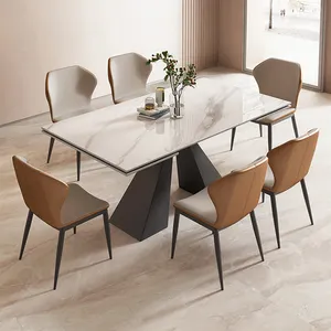 Guangdong Furniture Factory Extendable Dining Table Modern Luxury Stone Dinning Tables For 6 8 Chairs Set Recycled Pine