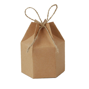 Creative Solid Color Party Gift Packaging Box Kraft Paper Hexagonal Shaped Candy Biscuit Box