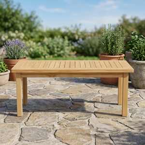 Solid Teak Wood Modern Outdoor <b>Dining</b> Table Weather Resistant <b>4</b>-Seater Non-Foldable - Product Image 6