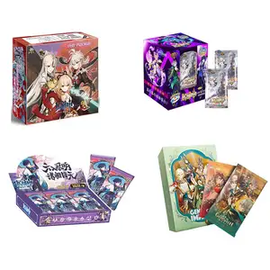 Genshin Impact CCG TCG Cartões Booster Box Edição de luxo Raro Anime Aether Jean Lisa Jogo Lumine Coleta de cartas de jogo brinquedos