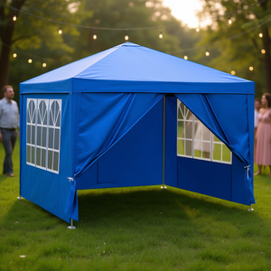 เต็นท์กันน้ำสำหรับกลางแจ้งขนาด 10x10 ฟุต สีฟ้า โครงอะลูมิเนียม ผ้าอ๊อกซ์ฟอร์ด เหมาะสำหรับงานแต่งงานและงานปาร์ตี้ - Product Image 2