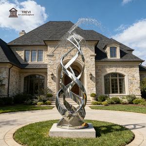 Fuente de Agua en Espiral de Acero Inoxidable de Diseño Moderno y Popular de <span class=keywords><strong>TREVI</strong></span> para la <span class=keywords><strong>Entrada</strong></span> Principal de la Villa - Product Image 1