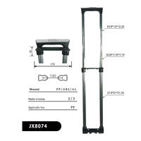 Carro telescópico de aluminio eminente, mecanismo de mango plegable, bolsa de equipaje retráctil extensible, accesorios, piezas