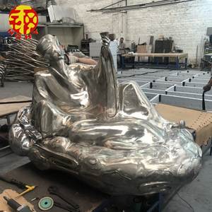 Pintura Corten acero jardín blanco estatua de hierro en bicicleta Metal arte artesanía escultura - Product Image 2