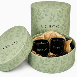 Black Ceramic Jar Scented Candle Green Leaf Pattern Cylinder <b>Gift</b> <b>Box</b> Soy Wax Home Aromatherapy Candle - Product Image 1
