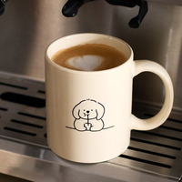 Taza de Cerámica de Diseño Simple y Bonito, 350 ml, Taza de Café Resistente al Calor y Frío, Reutilizable, Regalo Empresarial para Oficina/Hotel