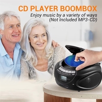 Mini lecteur CD portable haute fidélité AM/FM à chargement par le haut avec haut-parleur intégré, radio MP3 et boombox