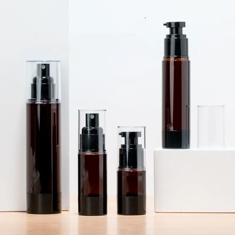 15ml 30ml 50ml 80ml 100ml 120ml Vacuum Amber Brown Cosmetic Skincare Plastic Lotion Cream Serum Airless Pump Bottle Spray Bottle