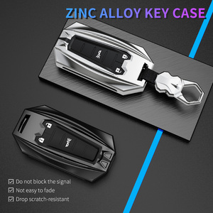 Funda de cuero para llave de coche con logotipo de aleación de Zinc, 5 botones para <span class=keywords><strong>Cadillac</strong></span> CT6 XT4 XT5, funda protectora sin llave, accesorios para automóviles - Product Image 2