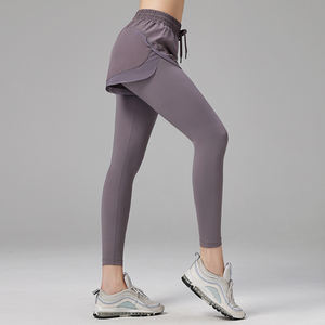 दो टुकड़े योग पैंट आंतरिक जेब पतली और हल्के बाहरी परत की आंतरिक जेब को छुपाते हैं - Product Image 3