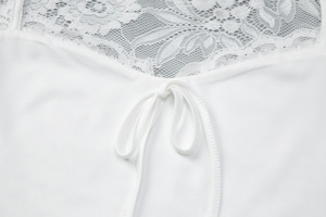 Wholesale 2026 Spring Hot Selling Women's Fashion Sexy Lace <strong>Patchwork</strong> See-Through Strappy Long Sleeve Blouses and <strong>Tops</strong> - Product Image 6