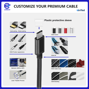 Cáp USB Type-C to USB-C LUNG KAY Custom 2M, truyền dữ liệu 10Gbps, dây bện, USB 3.0, sạc nhanh điện thoại - Product Image 4