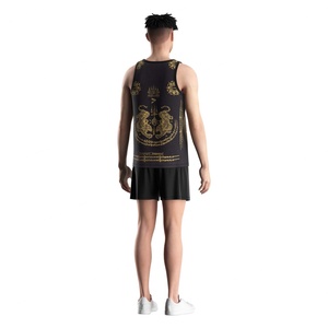 T-shirt et short de boxe thaïlandaise à séchage rapide, doux, sublimé, pour l'entraînement, sans manches - Product Image 6