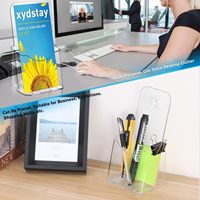 4x9 Incliné Retour Clair Table Menu Carte Stand Signe Titulaires En Plastique Dépliant Flyer Titulaire Acrylique Brochure Titulaire Stand