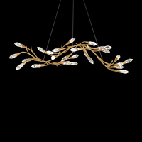 Murano américain rural rétro cristal fleur lustre salle à manger suspension Secret Garden Linear Suspension Light