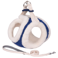 Harnais de luxe en velours côtelé doux et réglable pour animaux de compagnie, avec collier anti-évasion et laisse, pour petits et moyens chiens - Prix réduit
