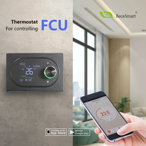Bobina de ventilador de termostato de salida RS485 <span class=keywords><strong>LED</strong></span> Digital Wifi inteligente Tuya para control de temperatura de calefacción HVAC - Product Image 3