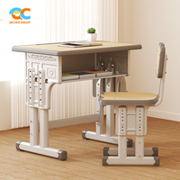 Chaise d'école moderne et durable en métal ensemble de table pour chambre à coucher vente en gros de bureaux de lecture à hauteur réglable table et chaise pour enfants