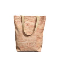 Gros Sac Tote en Liège Naturel pour Femmes Grande Capacité Sac à Épaule Léger avec Doubles Courroies et Logo Imprimé Personnalis