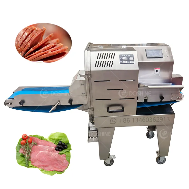 Công nghiệp tự động nấu chín thịt bít tết cắt lát Máy nấu chín thịt cắt máy xúc xích Slicer Máy Jerky Salami