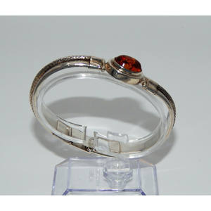 . Bracciale in argento Sterling 925 con cornice ambra e fibbia - Product Image 3