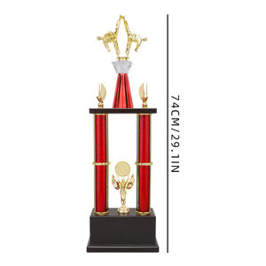 カスタムプラスチック2柱ビッグトロフィー木製ベースアワードカップスポーツ大会EZ06 - Product Image 5