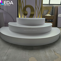 Plateforme de danse portable LEDA en gros, demi-ronde, blanche, pour mariage, scène, événements