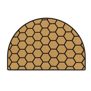Paillasson d'entrée semi-circulaire à motif géométrique en fibre de polyester antidérapant pour intérieur - Product Image 2