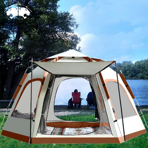 Tenda da Campeggio Esagonale Automatica per 5-8 Persone, Grande, Bianca, Portatile, Montaggio Rapido, per Esterni, con Tessuto Oxford, <span class=keywords><strong>Set</strong></span> Completo - Product Image 2