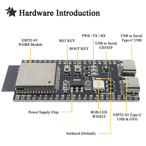 Carte de développement ESP32-S3 Module Wifi 2.4G <span class=keywords><strong>ESP</strong></span> <span class=keywords><strong>IDF</strong></span> ESP32-S3WROOM1 N8R2 N16R8 44Pin Type-C 8M PSRAM ESP32 S3 - Product Image 5